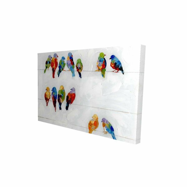 Begin Home Decor 12 x 18 in. Colorful Birds on A Wire-Print on Canvas 2080-1218-AN42